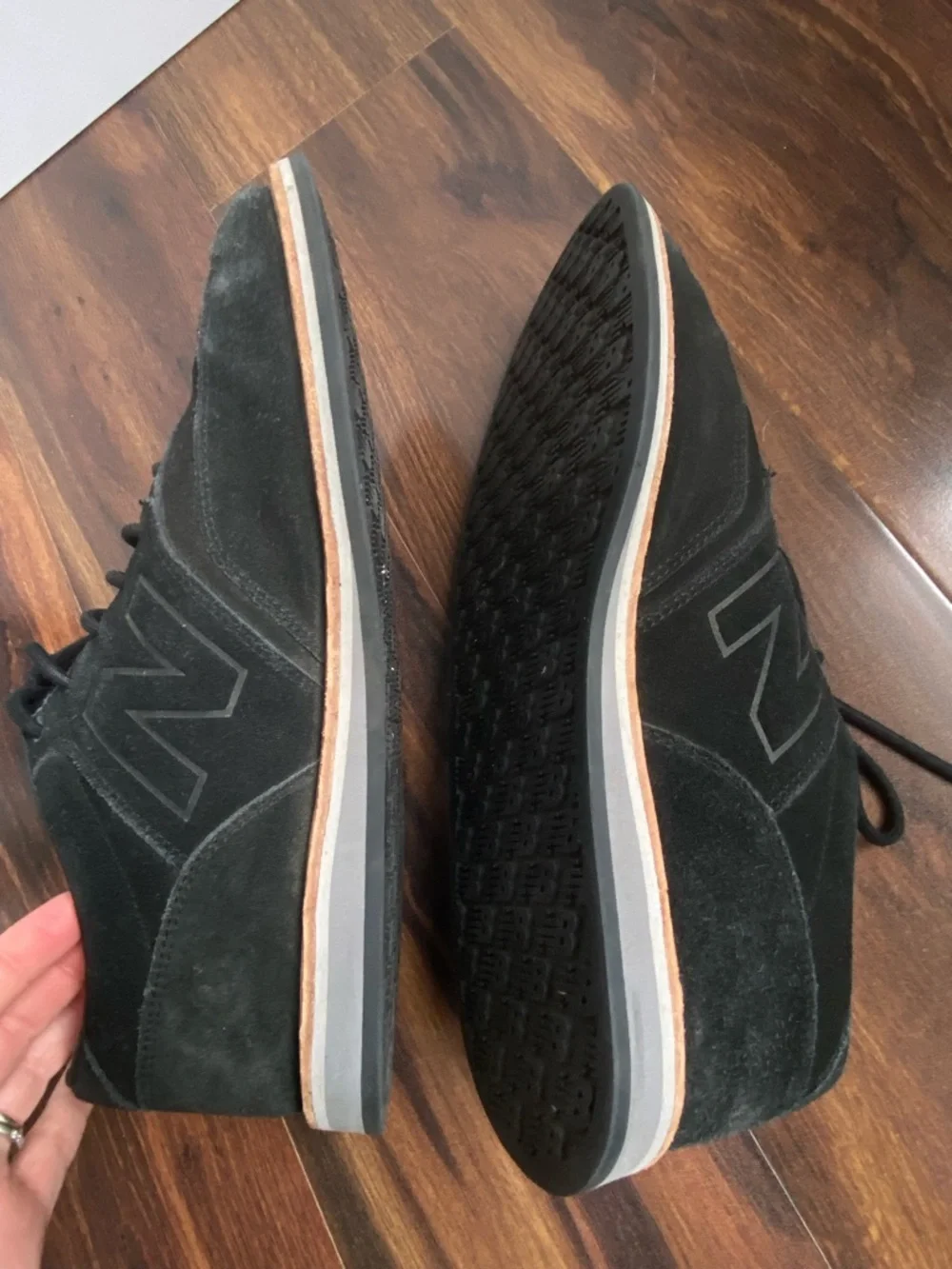 New Balance Black Suede Leather Oxford Casual Dress Sneakers MD1100BK Size 10